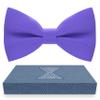 Bow Tie House Men's Classic Pre-Tied True Purple Bow Tie Formal Solid Tuxedo (Large, Purple) view 1