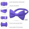 Bow Tie House Men's Classic Pre-Tied True Purple Bow Tie Formal Solid Tuxedo (Large, Purple) view 2