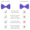 Bow Tie House Men's Classic Pre-Tied True Purple Bow Tie Formal Solid Tuxedo (Large, Purple) view 3