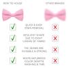 Bow Tie House Babies Classic Pre-Tied Soft Pink Bow Tie Formal Solid Tuxedo (Small, Pink) view 3