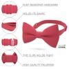 Baby Boys Red Bow Tie Gabardine Fabric Material for Kids Bowtie, Toddler Bow ties Formal Pre-Tied Tuxedo Clip on Shape Infant Handmade Bow ties for Any Ages in Solid Colors (Small, Light Red) view 2