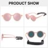 Hycredi Bendable Round Baby Polarized Sunglasses Flexible with Strap for Newborn Infant Toddlers Age 0-24 Month- Pink/Pink Mirror view 4