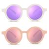 Hycredi Bendable Round Baby Polarized Sunglasses Flexible with Strap for Newborn Infant Toddlers Age 0-24 Month-White/Purple +Light Pink view 4