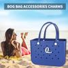 TOYORK Letter Charms for Bog Bag,Decorative Alphabet Bogg Bag Accessories Lettering Insert Charm Compatible with Bogg Bag Original Models,Charms for Rubber Beach Tote Bag White Q view 3