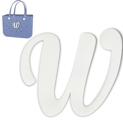 TOYORK Letter Charms for Bog Bag,Decorative Alphabet Bogg Bag Accessories Lettering Insert Charm Compatible with Bogg Bag Original Models,Charms for Rubber Beach Tote Bag White W
