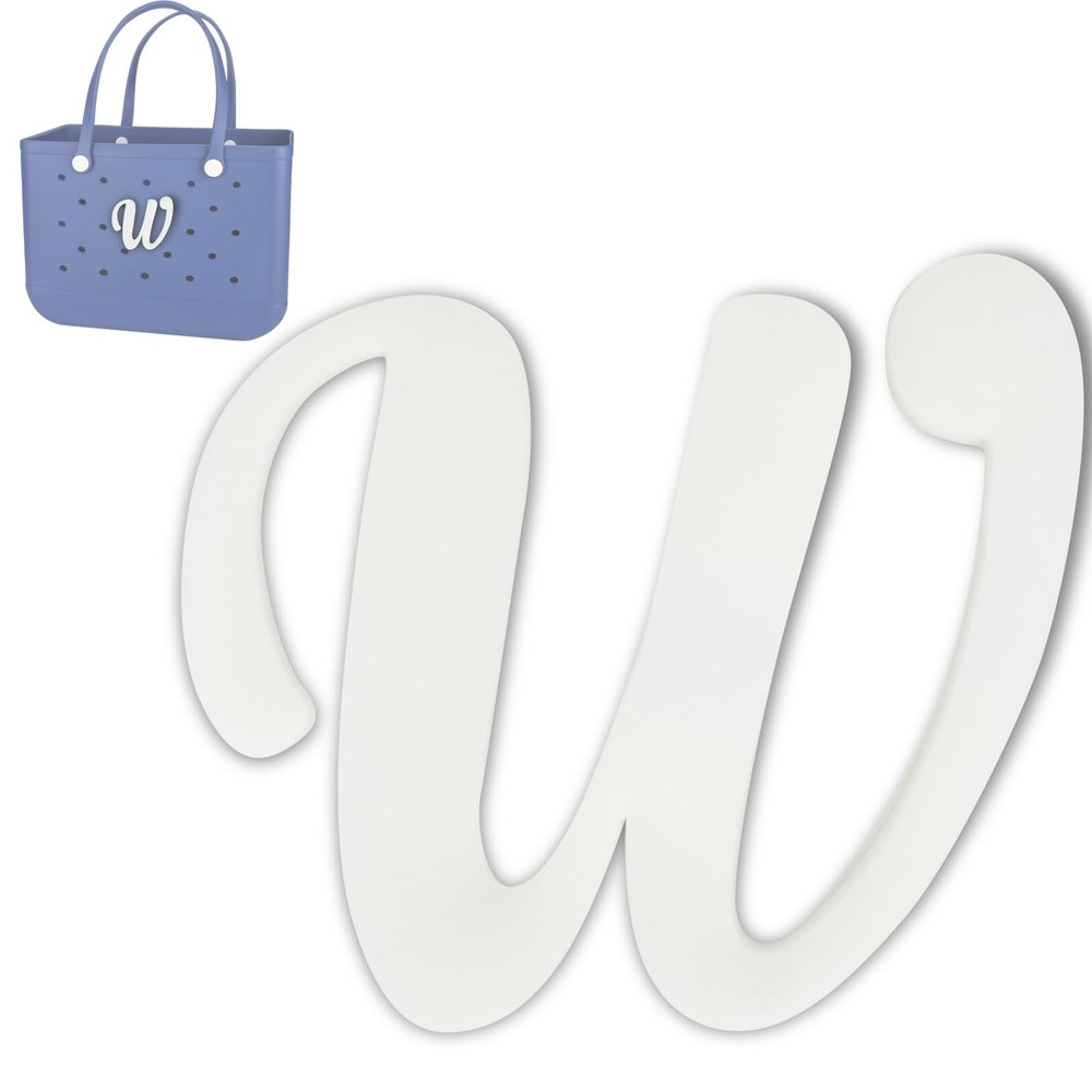 TOYORK Letter Charms for Bog Bag,Decorative Alphabet Bogg Bag Accessories Lettering Insert Charm Compatible with Bogg Bag Original Models,Charms for Rubber Beach Tote Bag White W