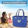 TOYORK Letter Charms for Bog Bag,Decorative Alphabet Bogg Bag Accessories Lettering Insert Charm Compatible with Bogg Bag Original Models,Charms for Rubber Beach Tote Bag White W view 3