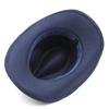 Ynnolove Kids Boys Girls Western Cowboy Hat Wide Brim Children Cowgirl Cap w/Handworked Band Decorations for Halloween Party (Navy) view 4