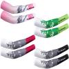 Newcotte 4 Pairs UV Sun Protection Arm Sleeves Cooling Sports Sleeve Anti Slip Ice Silk Warmers Arm Covers for Men Women(Pink, Rose Red, Black, Green,Medium) view 1