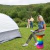 Jakuva Rainbow Travel Camping Stool, Retractable Portable Folding Stool,Collapsible Telescoping Stool with Max Load 360lbs for Adults for Indoor Outdoor Hiking Gardening view 2