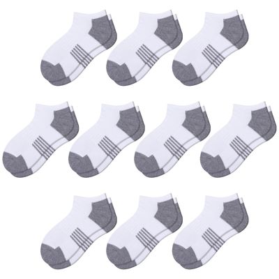Comfoex 10 Pairs Boys Socks Low Cut Ankle Socks For Kids 8-10 4-6 6-8 Years Old Short Athletic Socks With Cushioned Sole