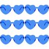 Fengek 6 Pcs Heart Shape Sunglasses Frameless Transparent Glasses Party Favors for Women, Blue view 1