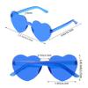 Fengek 6 Pcs Heart Shape Sunglasses Frameless Transparent Glasses Party Favors for Women, Blue view 3