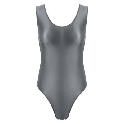 YiZYiF Women's Sleeveless Basic Cotton Ballet Dance Leotard Gymnastics Bodysuit 2# Dark Grey Large