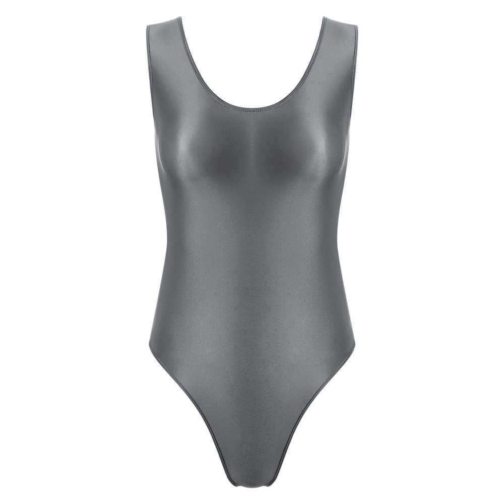 YiZYiF Women's Sleeveless Basic Cotton Ballet Dance Leotard Gymnastics Bodysuit 2# Dark Grey Large