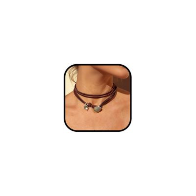Boho Necklaces for Women Western Outfit Cowgirl Necklace Trendy Brown Suede Wrap Leather Necklace Country Concert Outfits for Women Western Cowgirl Outfits for Women Trendy Country Concert Brown Wrap Jewelry Gifts