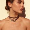 Boho Necklaces for Women Western Outfit Cowgirl Necklace Trendy Brown Suede Wrap Leather Necklace Country Concert Outfits for Women Western Cowgirl Outfits for Women Trendy Country Concert Brown Wrap Jewelry Gifts view 2