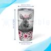 Hyturtle Personalized Gifts For Pig Lover - Pigs With Flower Custom Name Stainless Steel Tumbler 20oz With Lid - Idea Farm Animal Lover Gifts For Women Girl Kids On Birthday, Christmas view 3
