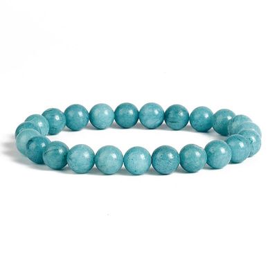 HZLXF1 6/8 Mm Natural Stone Bracelets Suitable for Both Men and Women (Size : 19cm-7.48inch, Color : 8MM Beads_Bule)
