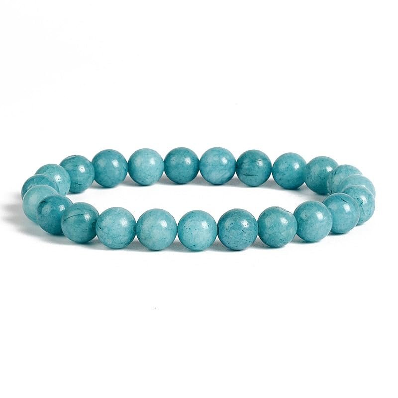 HZLXF1 6/8 Mm Natural Stone Bracelets Suitable for Both Men and Women (Size : 19cm-7.48inch, Color : 8MM Beads_Bule)