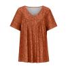 Oversized Workout Shirts for Women 2024 Summer Floral Graphic Tees for Women Trendy Plus Size Tops Dressy Short Sleeve V-Neck Blouses Loose Basic Pullover T-Shirt Tshirts Shirts for Women view 3