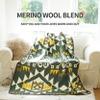 ACUSHLA Merino Wool Blanket - Soft Warm Thick Bed Couch Camp Outdoor Sleeping Blanket Throw All Weather, Aztec Style Green 63" x 51" view 4