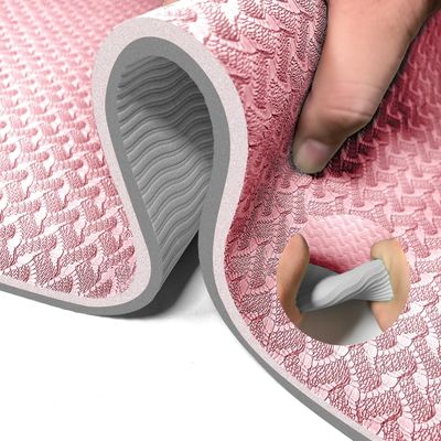 QMKGEC Yoga Mat 1/3" (8mm) Thick Non-Slip, Women Men Fitness & Exercise Mat, 72"Lx24"W Eco-Friendly TPE Workout Mat with Carrying Strap for Yoga, Pilates, Home Gym, Floor Exercises