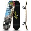 Sefulim 31 x 8 Inch Complete Skateboard 7 Layer Canadian Maple Double Kick Deck Concave Cruiser Trick Skateboard for Boys Girls Teens Adults Beginner  view 1