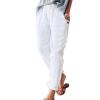 Cropped Casual Capri Pants Summer Printed WomenS Capris Comfy Fit with Pockets for Women Capri Pants Women Linen Rise view 4