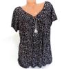 Cotton T Shirts for Women Loose Fit 2025 Summer Floral Womens Graphic Tees Plus Size Tops Short Sleeve Short Sleeve V-Neck Blouses Loose Basic Pullover T-Shirt Womens Blouses and Tops Dressy B-Black view 2