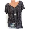 Cotton T Shirts for Women Loose Fit 2025 Summer Floral Womens Graphic Tees Plus Size Tops Short Sleeve Short Sleeve V-Neck Blouses Loose Basic Pullover T-Shirt Womens Blouses and Tops Dressy B-Black view 3