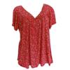 Plus Size Oversized T Shirts for Women 2025 Summer Floral Crop Graphic Tees for Women Woman Plus Size Tops Short Sleeve V-Neck Blouses Loose Basic Pullover T-Shirt Ladies Tops and Blouses A-red view 1