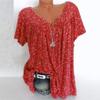 Oversized Workout Shirts for Women 2025 Summer Boho Oversized Graphic Tees Plus Size Tops Sexy Short Sleeve V-Neck Blouses Loose Basic Pullover T-Shirt Womens Tops Dressy Casual A-red view 2