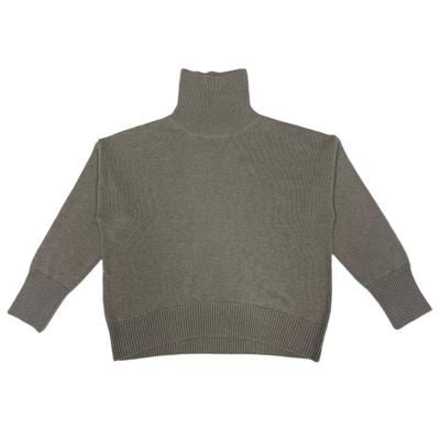 Women's Turtle Neck Casual Knitted Pullover Sweater Loose Long Sleeve Blouse (as1, Alpha, s, Regular, Regular, Khaki)