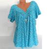 Workout T Shirts for Women 2024 Summer Boho Sexy Graphic Tees for Women Plus Size Tops Sexy Short Sleeve V-Neck Blouses Loose Basic Pullover T-Shirt Summer Tops for Women B-Sky Blue view 2