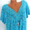 Workout T Shirts for Women 2024 Summer Boho Sexy Graphic Tees for Women Plus Size Tops Sexy Short Sleeve V-Neck Blouses Loose Basic Pullover T-Shirt Summer Tops for Women B-Sky Blue view 3