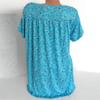 Workout T Shirts for Women 2024 Summer Boho Sexy Graphic Tees for Women Plus Size Tops Sexy Short Sleeve V-Neck Blouses Loose Basic Pullover T-Shirt Summer Tops for Women B-Sky Blue view 4