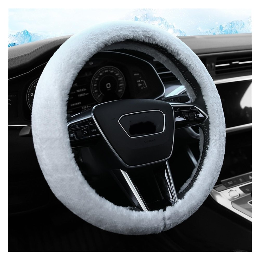 FUERU Car Steering Wheel Cover Set Universal Car Steering Wheel Cover Autumn and Winter Plush Soft and Breathable Fashion Car Interior (Color : 4#)
