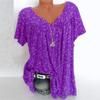 T Shirts for Women Graphic 2025 Summer Floral Tshirts Women Graphic Tees Plus Size Tops Dressy Short Sleeve V-Neck Blouses Loose Basic Pullover T-Shirt Womens Tops A-Purple view 2