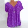 T Shirts for Women Graphic 2025 Summer Floral Tshirts Women Graphic Tees Plus Size Tops Dressy Short Sleeve V-Neck Blouses Loose Basic Pullover T-Shirt Womens Tops A-Purple view 4