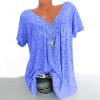 T Shirts for Women Graphic 2025 Summer Boho Summer Graphic Tees for Women Plus Size Tops 4x-5x Short Sleeve V-Neck Blouses Loose Basic Pullover T-Shirt Womens Summer Tops D-Sky Blue view 2