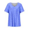 T Shirts for Women Graphic 2025 Summer Boho Summer Graphic Tees for Women Plus Size Tops 4x-5x Short Sleeve V-Neck Blouses Loose Basic Pullover T-Shirt Womens Summer Tops D-Sky Blue view 4