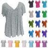 Funny T Shirts for Women 2025 Summer Boho Sexy Graphic Tees for Women Plus Size Tops 3X Short Sleeve V-Neck Blouses Loose Basic Pullover T-Shirt Summer Tops A-Gray view 1