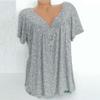 Funny T Shirts for Women 2025 Summer Boho Sexy Graphic Tees for Women Plus Size Tops 3X Short Sleeve V-Neck Blouses Loose Basic Pullover T-Shirt Summer Tops A-Gray view 2