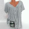 Funny T Shirts for Women 2025 Summer Boho Sexy Graphic Tees for Women Plus Size Tops 3X Short Sleeve V-Neck Blouses Loose Basic Pullover T-Shirt Summer Tops A-Gray view 3
