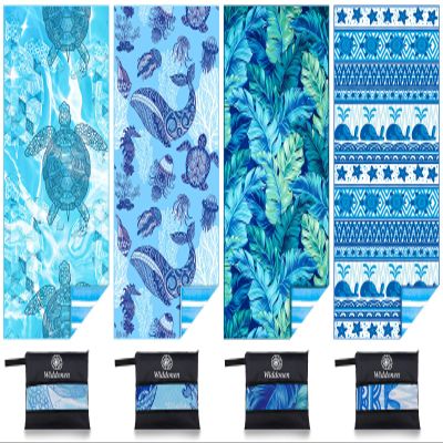 4 Pack Microfiber Lightweight Beach Towel Sand Free Quick Dry Absorbent Thin Compact Towels for Swimming Pool Camping Beach Accessories Large Easy Pack Travel Things for Vacation Essentials Gift