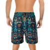 Tiki Mask Men's Quick Dry - Unique Tiki Hawaiian Shorts for Men - Beach Shorts Swim Trunks Set 7 (TND-LN-7) Size L view 2