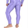 Miutii Men's Silky Compression Tights Pant Quick Dry Base Layer Breathable Training Long Trousers Purple XX-Large view 3