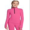 baleaf Girls Long Sleeve Shirts Fleece Jacket Fall Half Zip Pullover Kids Sweatshirts Athletic Thermal Coat Youth Pink M view 1