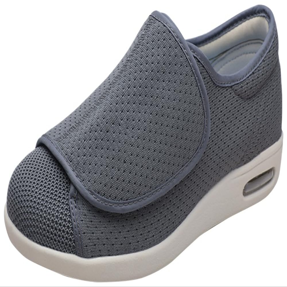 Mens Wide Width Diabetic Shoes Elderly Walking Shoes Air Cushion Sneakers for Plantar Fasciitis Bunions Swollen Feet (12, Deep Grey)